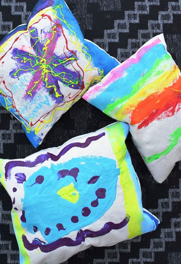 Kid Made Painted Pillows