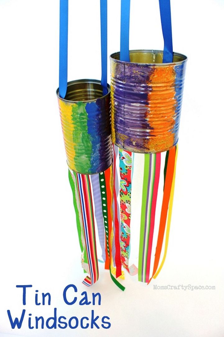 Kids Craft Recycled Tin Can Windsocks