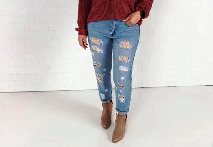 Lace Jeans DIY