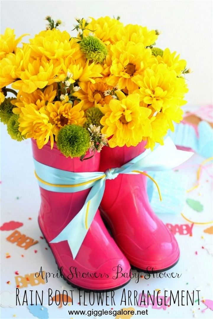 Rain Boot Flower Arrangement