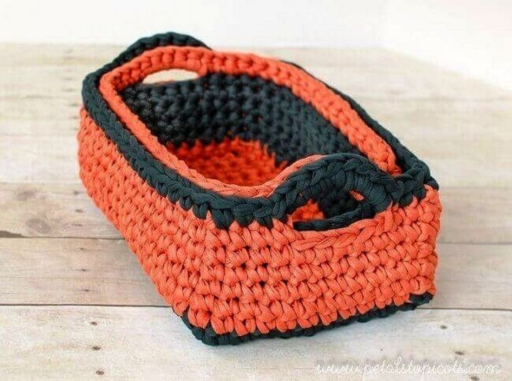 Rectangular Crochet Basket Pattern … Two Nesting Sizes