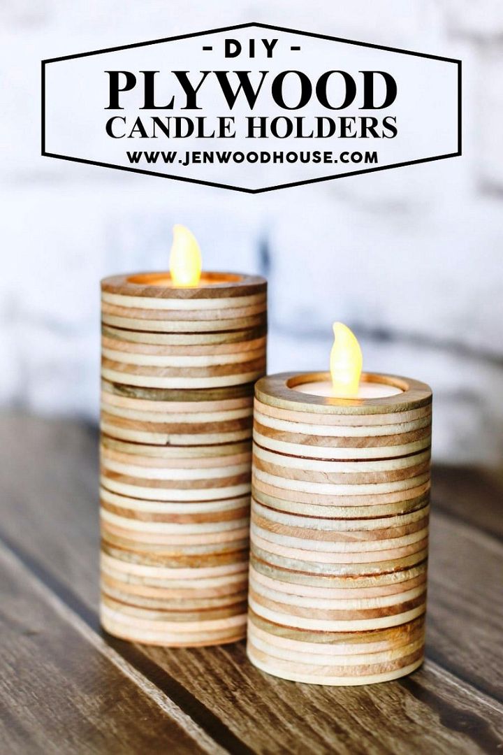 Scrap Plywood Candle Holders