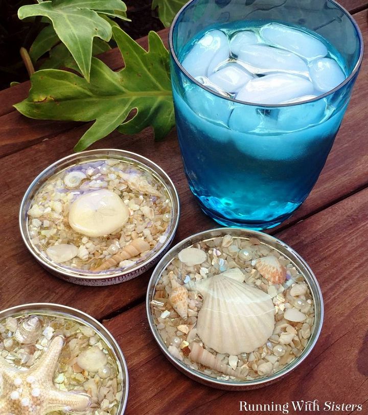 Seashell Coasters Made With Resin