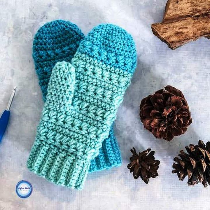 Snow Drops Mittens Free Crochet Pattern