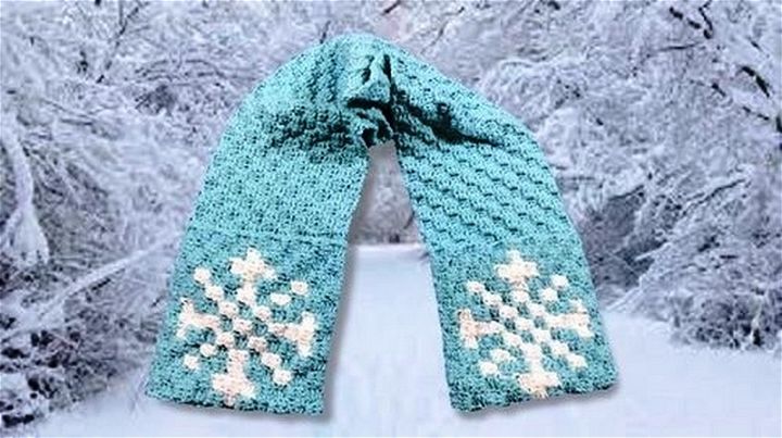 Snowflake Scarf With Pockets C2c Crochet Pattern