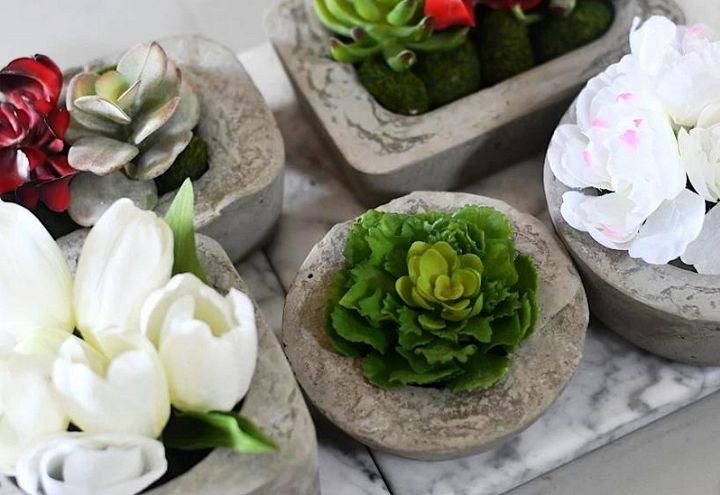 These DIY Concrete Planters Cost Less Than A Dollar To Make