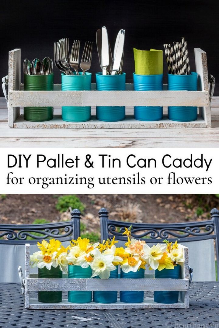 Tin Can Upcycled Organizer