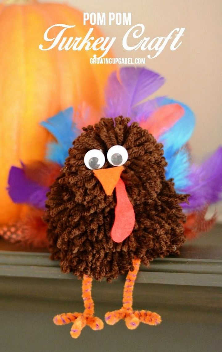 Turkey Pom Pom Thanksgiving Craft