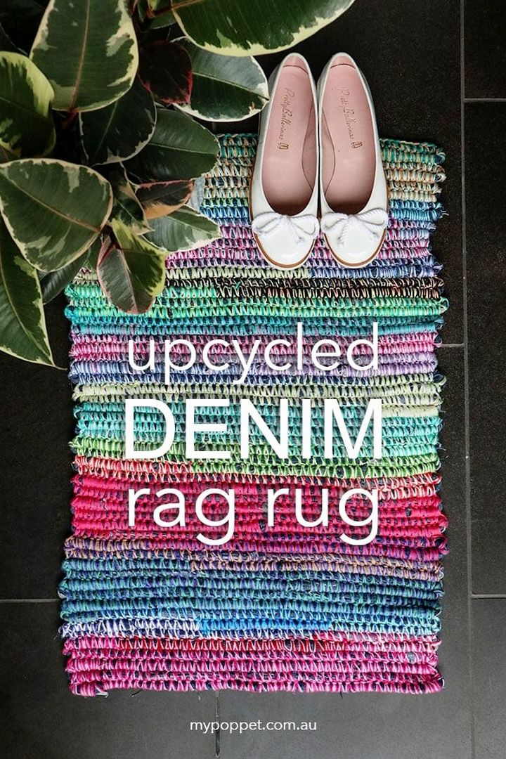 Upcycle Style Denim Rag Rug