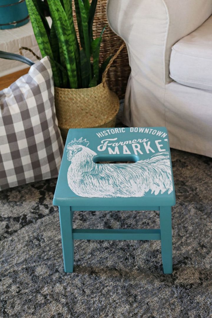 Wooden Step Stool Makeover
