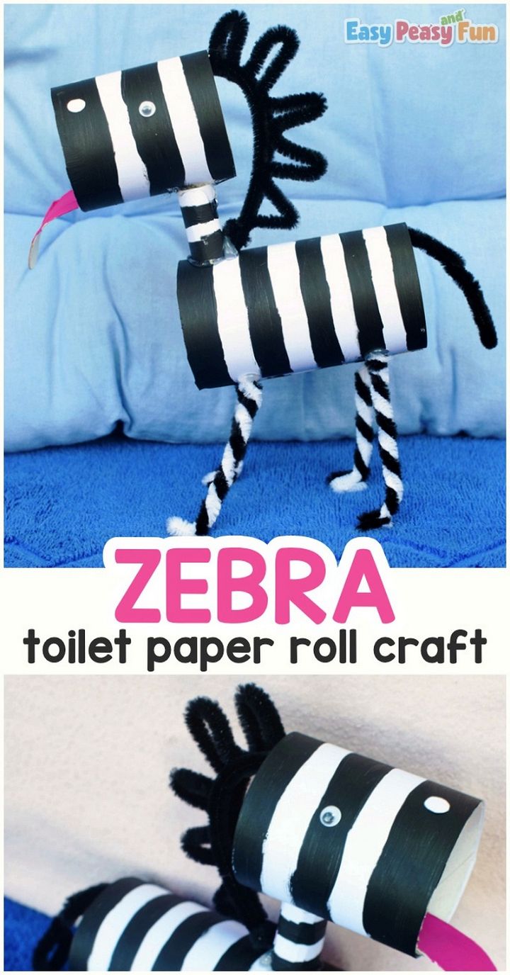 Zebra Toilet Paper Roll Craft