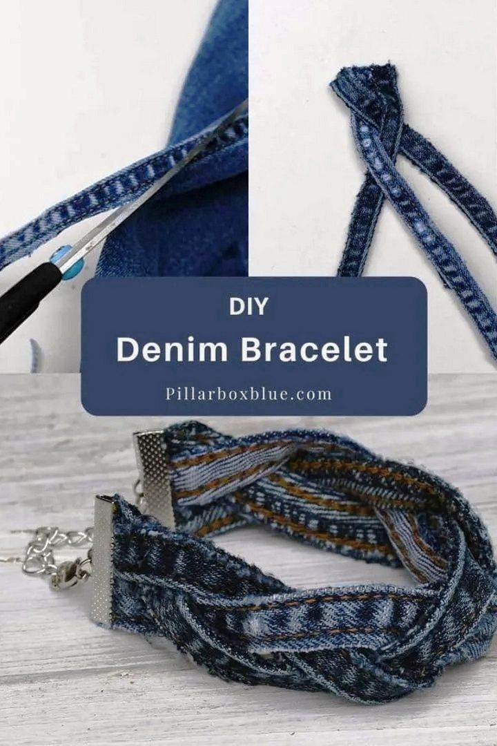 An Easy DIY Denim Bracelet From Old Jeans