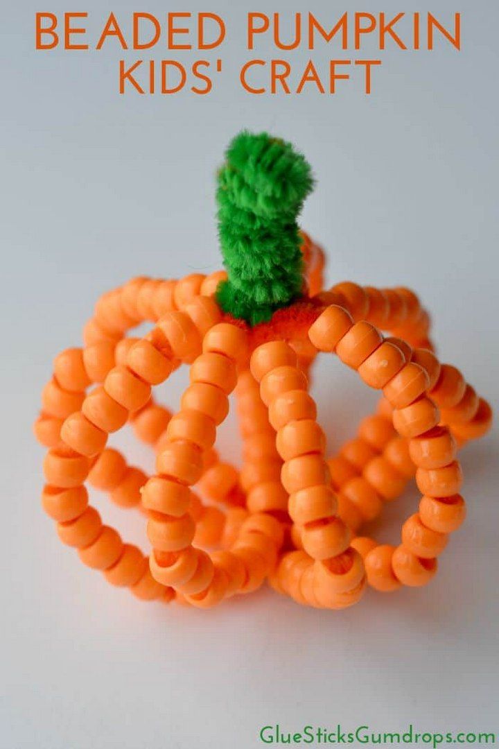 Beaded Pumpkin Craft for Kids