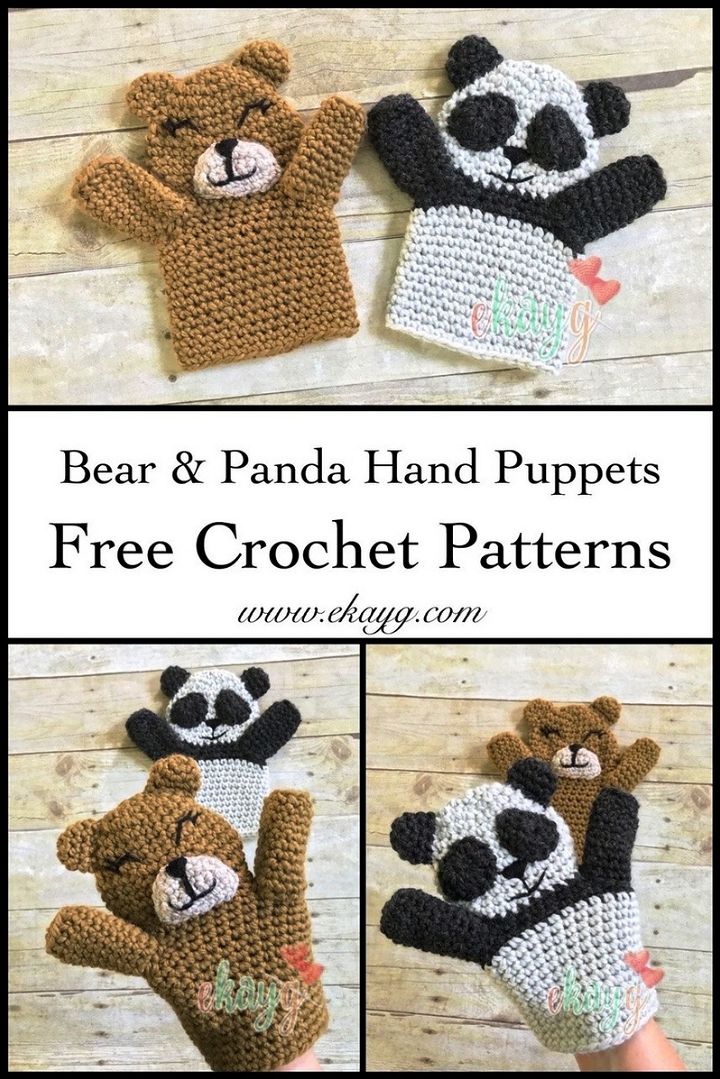Bear and Panda Hand Puppets