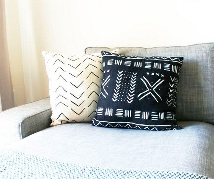 Black and White DIY Mudcloth Pillows