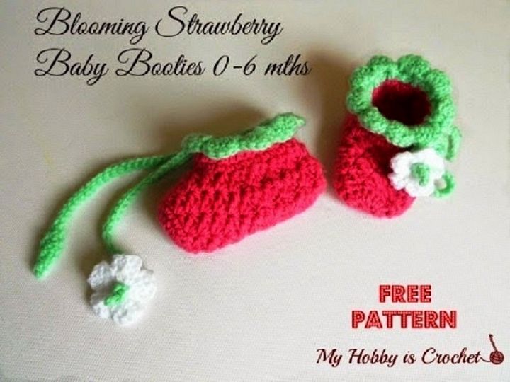 Blooming Berry Baby Booties Free Crochet Pattern