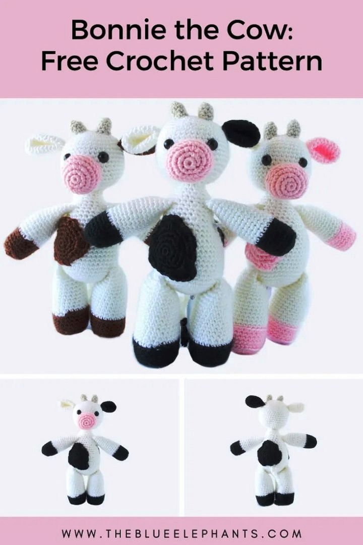 Bonnie the Cow Free Crochet Cow Plushie Pattern