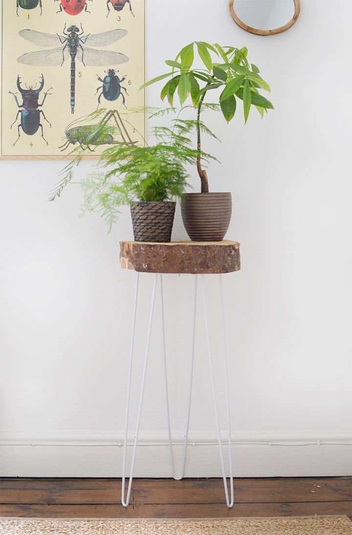 Brilliant Wooden Planter Stand With Hairpin Legs