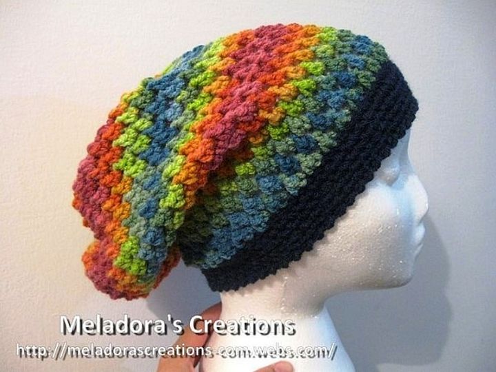 Butterfly Stitch Crochet Slouch Hat – Free Crochet Pattern