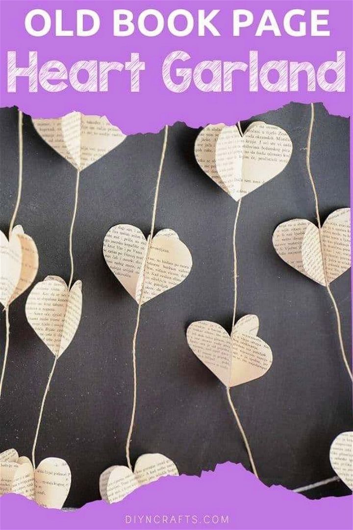 Country Chic DIY Paper Heart Hanging Garland