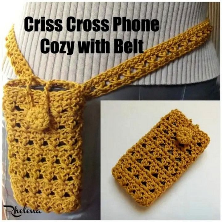 Criss Cross Phone Cozy with Belt