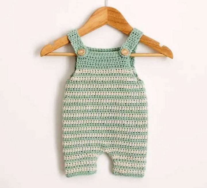 Crochet Baby Romper Calming Green Free pattern