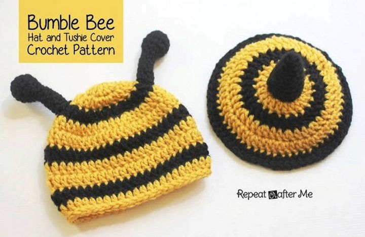 Crochet Bumble Bee Hat And Tushie Cover Pattern