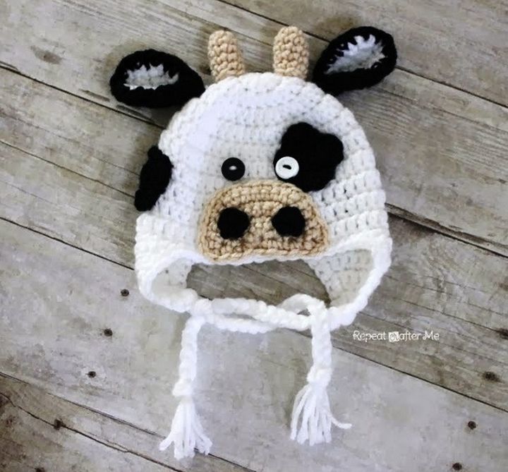 Crochet Cow Hat Pattern