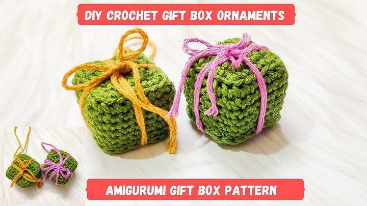 Crochet Gift Box Ornaments Amigurumi Cube Pattern