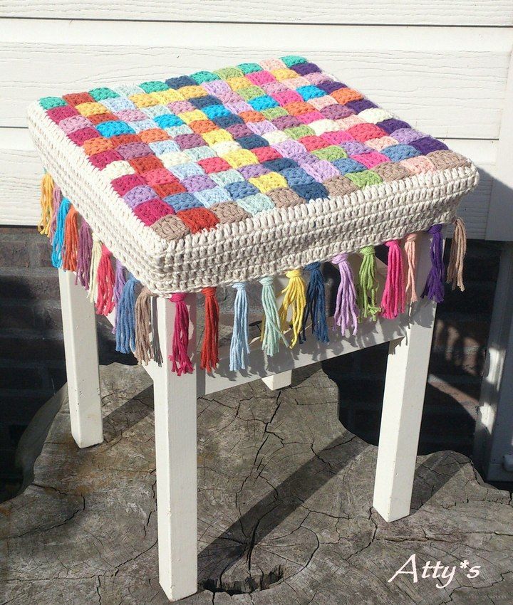 Crocheted Stool Cover