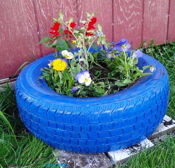 DIY Car Tire Planters
