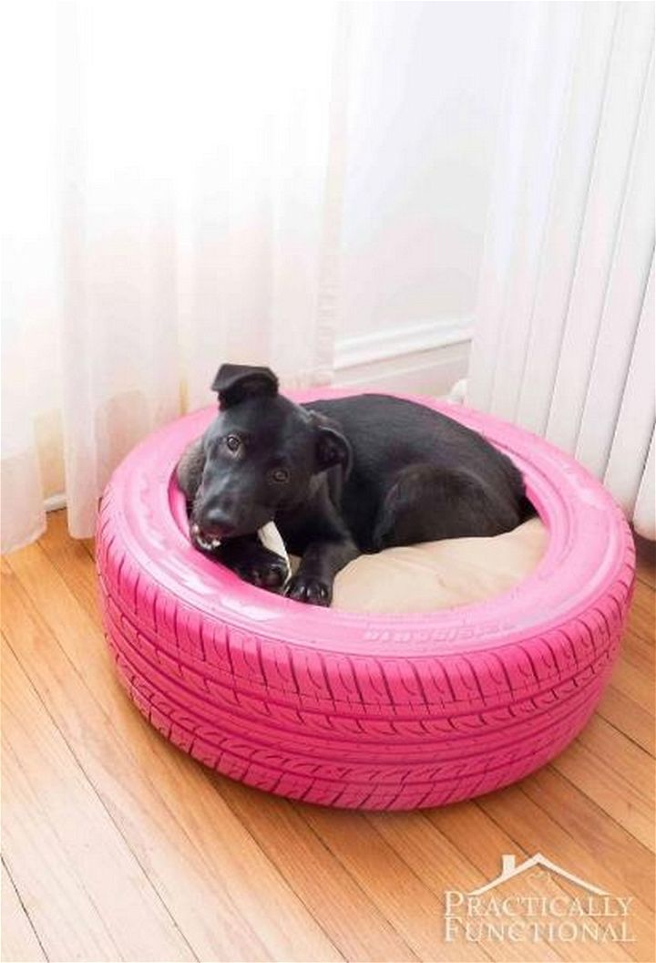 DIY Dog Bed From A Recycled Tire