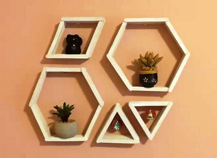 DIY Geometric Wall Shelves