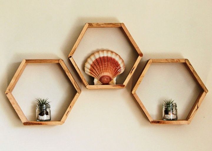 DIY Hexagon Wall Shelf