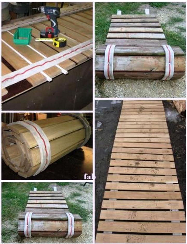 DIY Pallet Wood Roll Up Sidewalk Tutorial