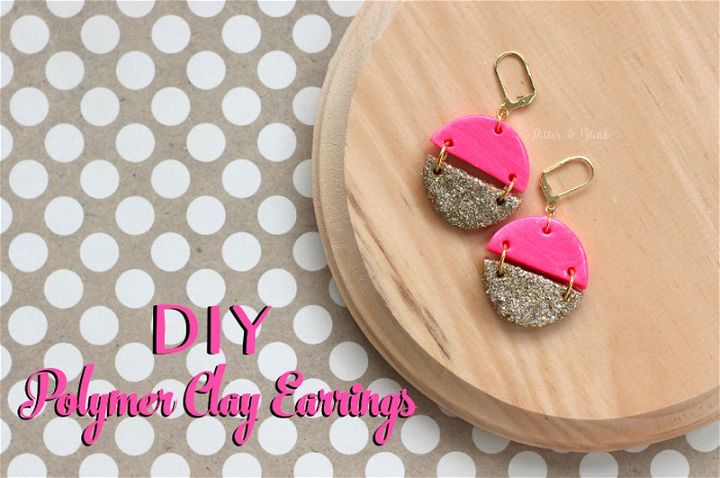 DIY Pink Gold Polymer Clay Earrings