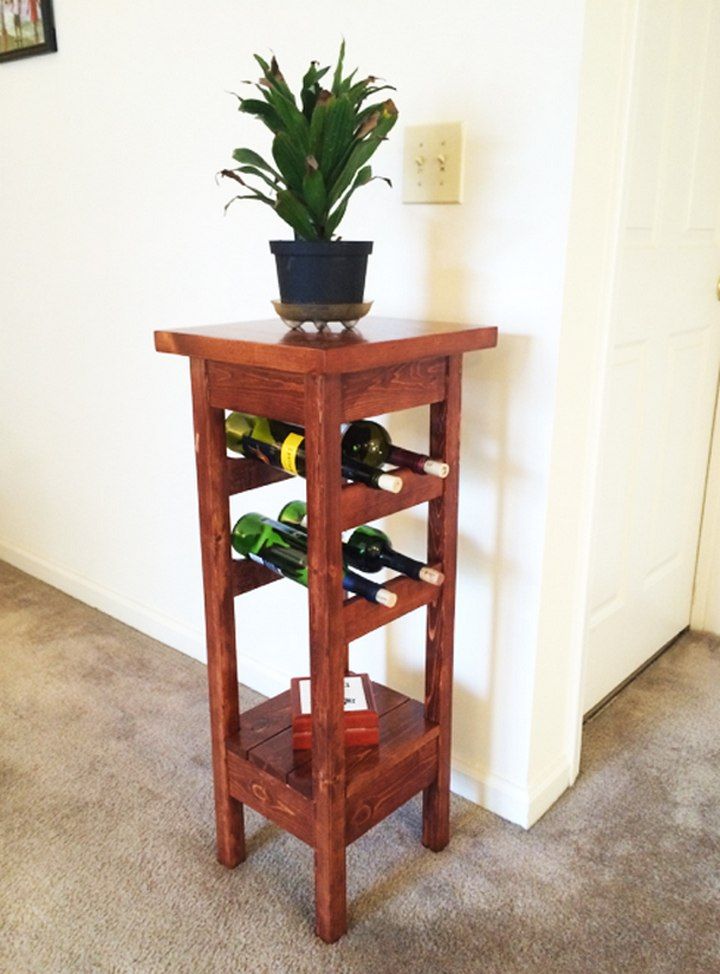 DIY Plant Stand with Wine Rack
