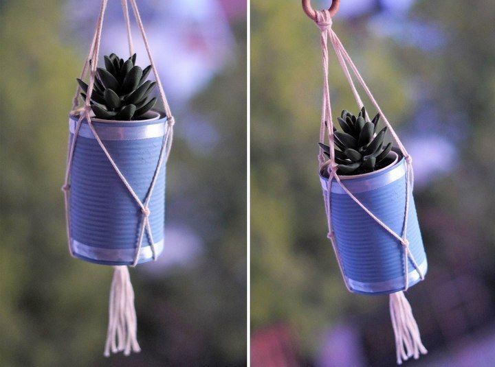 DIY Tin Can Plant Hangers