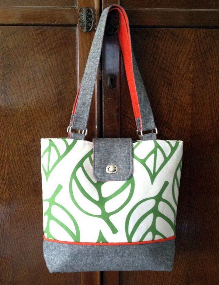 DIY Tote Bag with Two Sided Fabric Handles