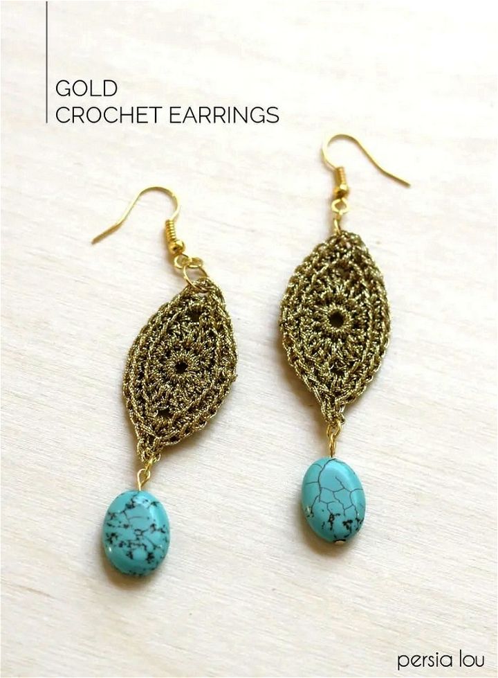 Diy Gold Crochet Earrings