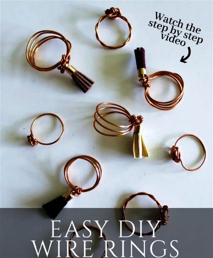 Easy DIY Wire Ring With Leather Tassels