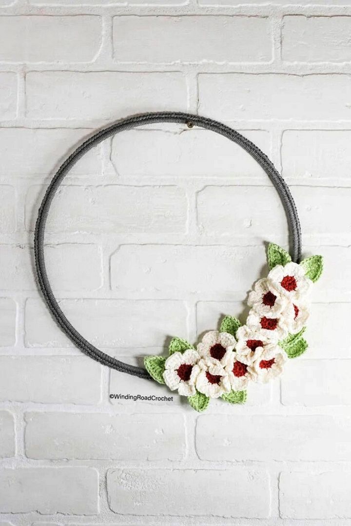 Flower Crochet Wreath Free Crochet Pattern