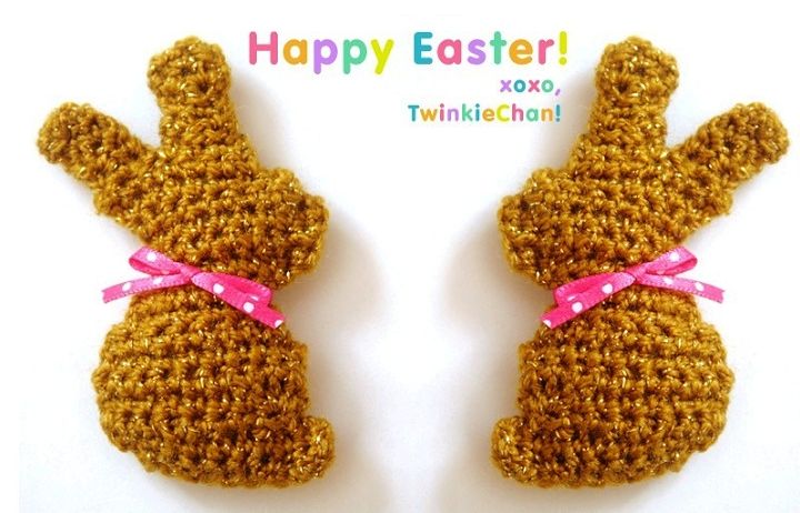 Free Crochet Pattern Chocolate Easter Bunny Mini Plush