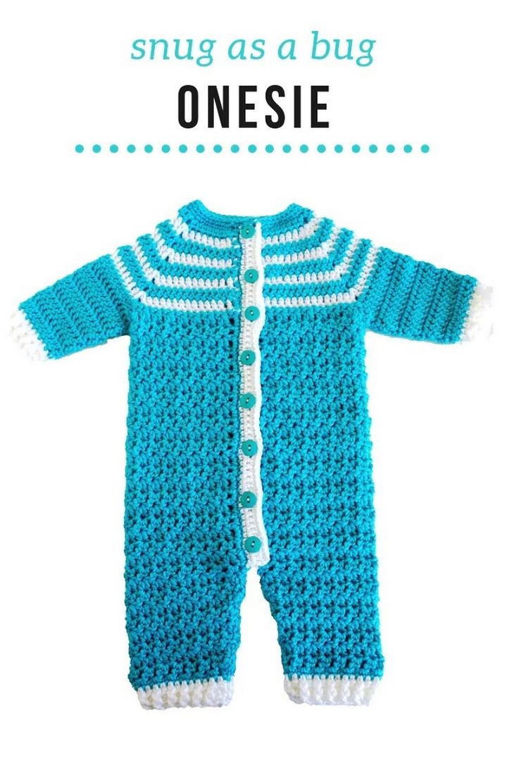 Free Crochet Pattern Snug As A Bug Baby Onesie