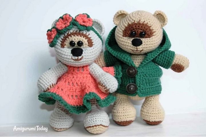 Honey Teddy Bears In Love Free Crochet Pattern