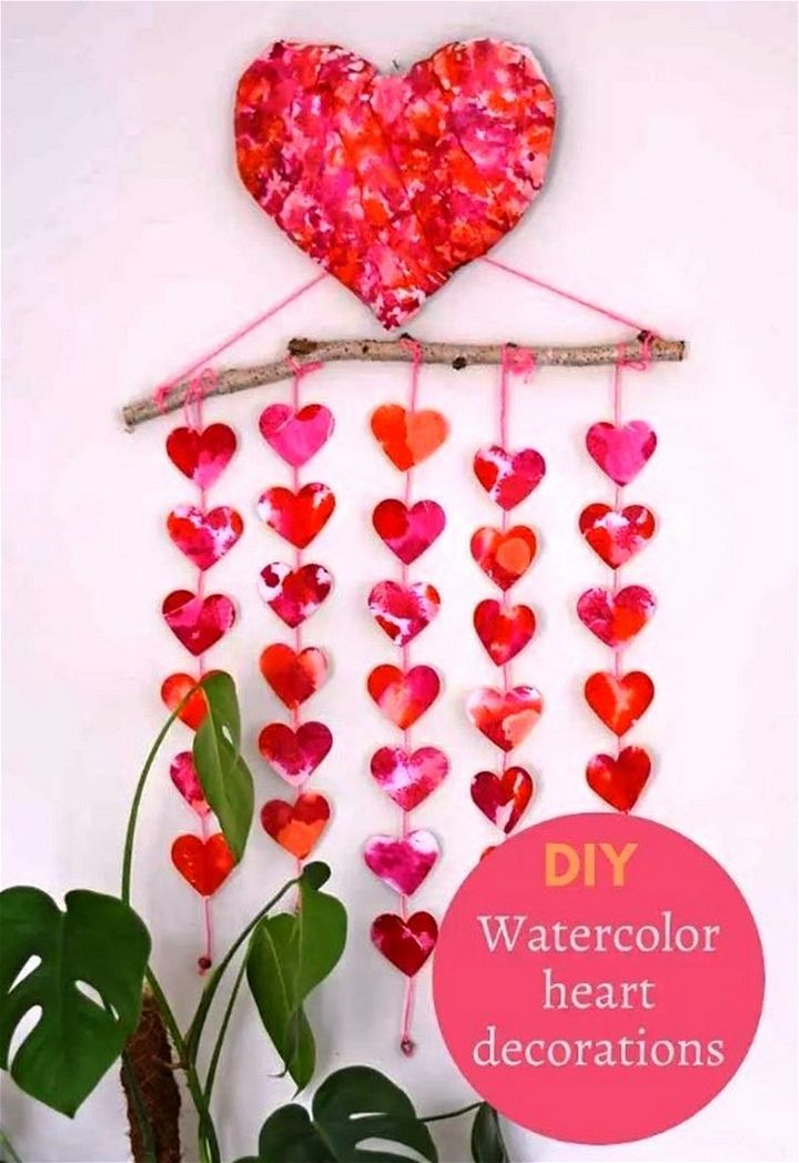 How To Make A Paper Mache Heart Hanging And Watercolor Decoration