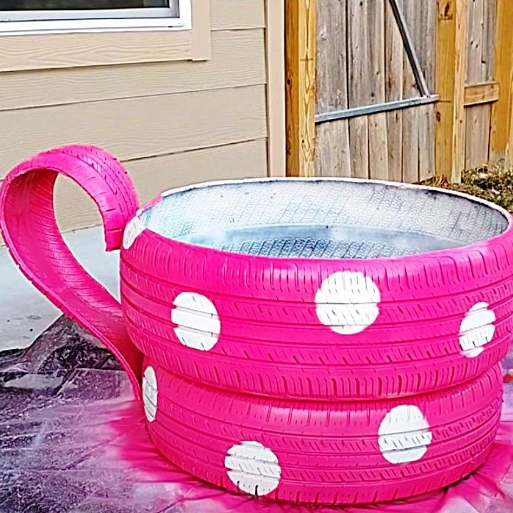 How To Make A Teacup Planter From Old Tires
