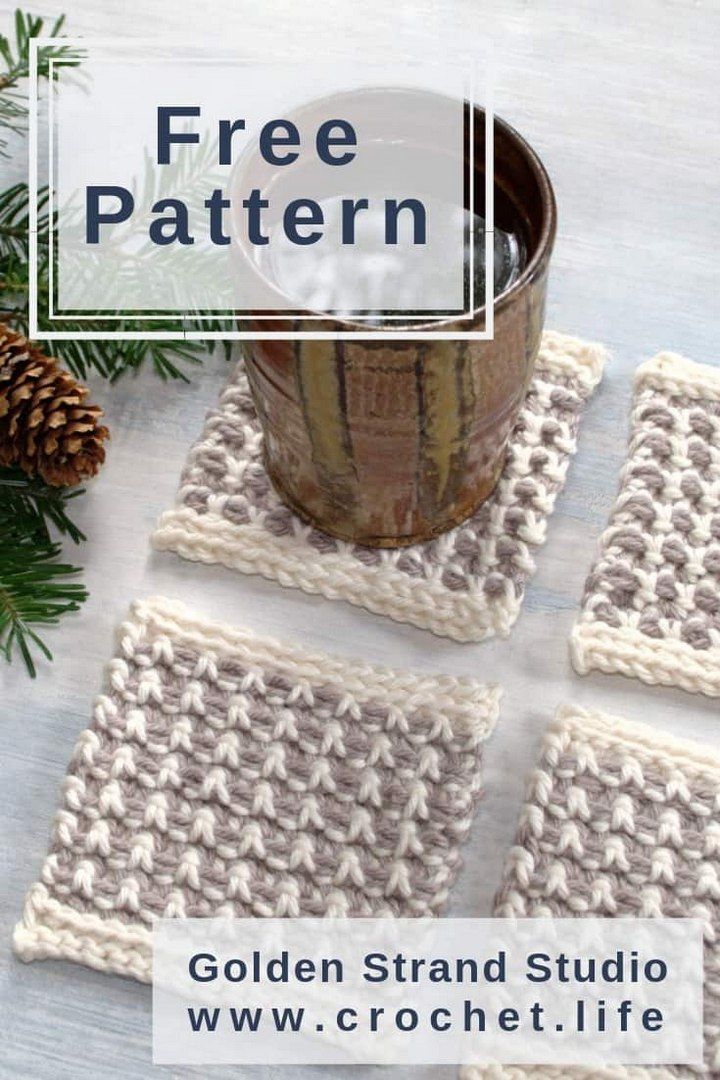 Interlaced Row Crocheted Coaster Pattern