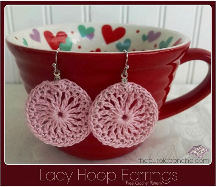 Lacy Hoop Earrings A Free Crochet Pattern