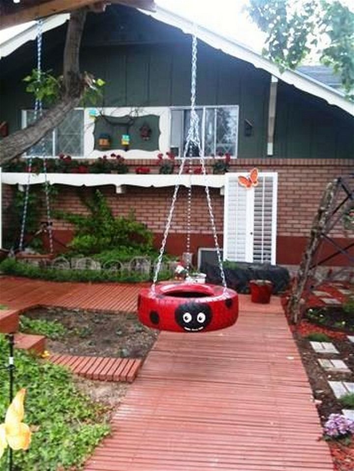 Ladybug Tire Swing